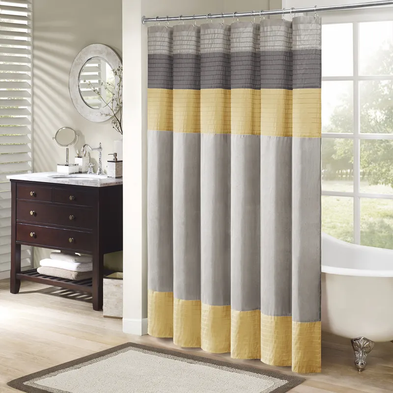 Amherst Faux Silk Shower Curtain - Yellow