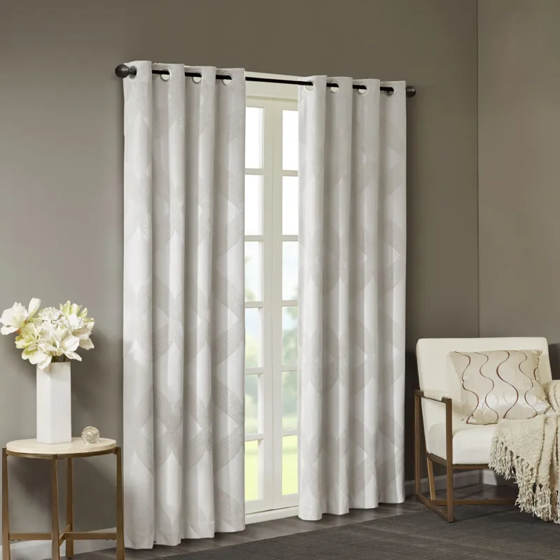 SunSmart Bentley Ogee Knitted Jacquard Total Blackout Curtain Panel