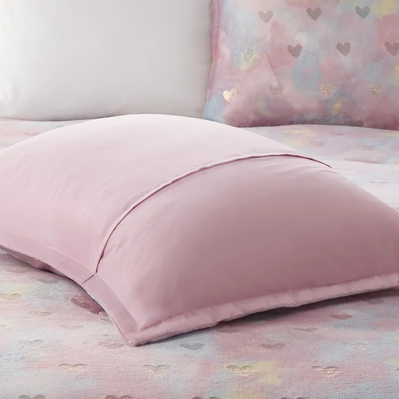 Mi Zone Rosalie Metallic Printed Plush Comforter Set with Throw Pillow