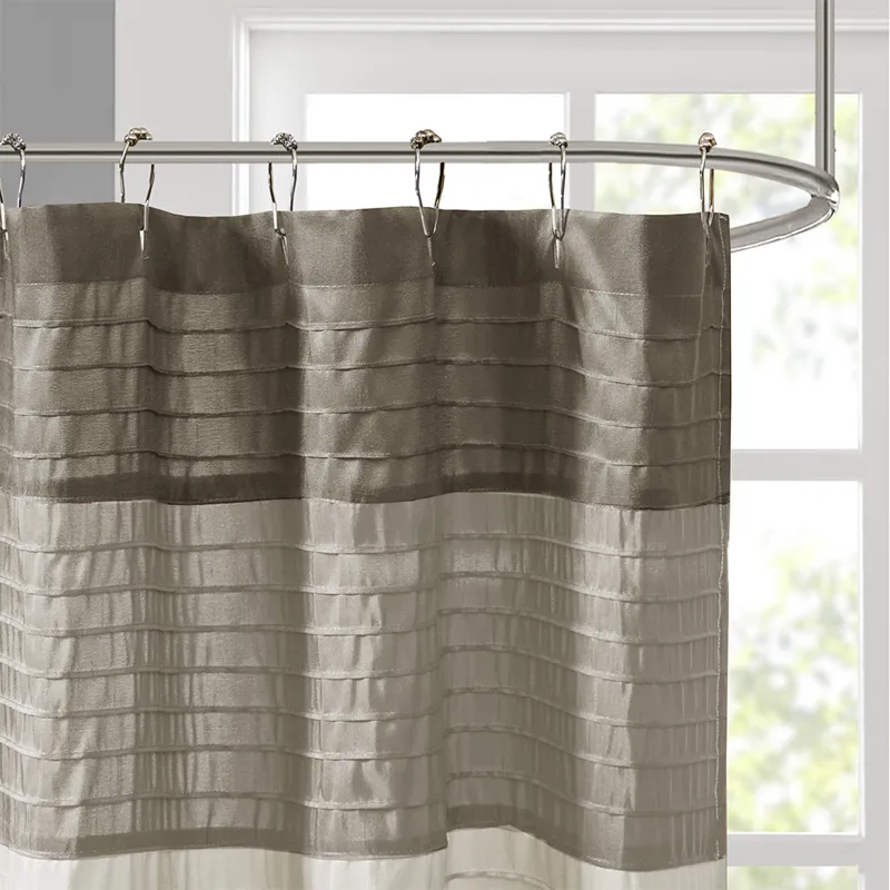 Amherst Faux Silk Shower Curtain - Natural