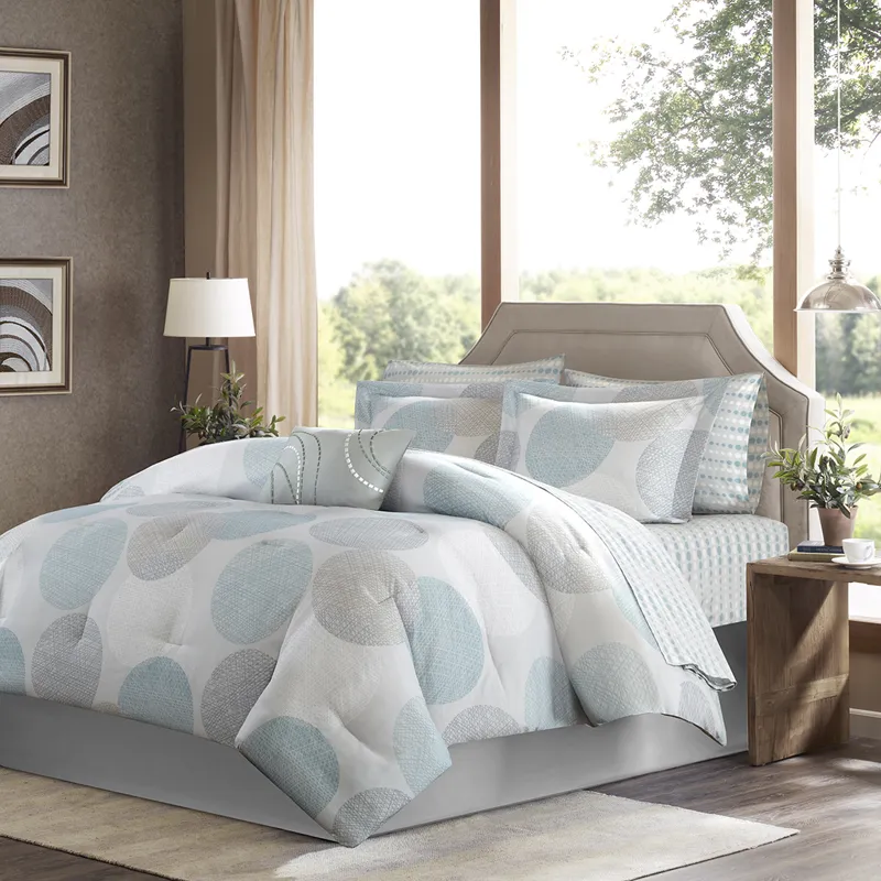 Madison Park Essentials Knowles Comforter Set with Cotton Bed Sheets