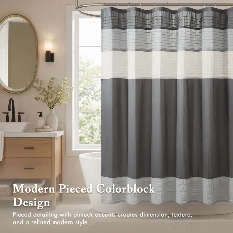Madison Park Amherst Faux Silk Shower Curtain