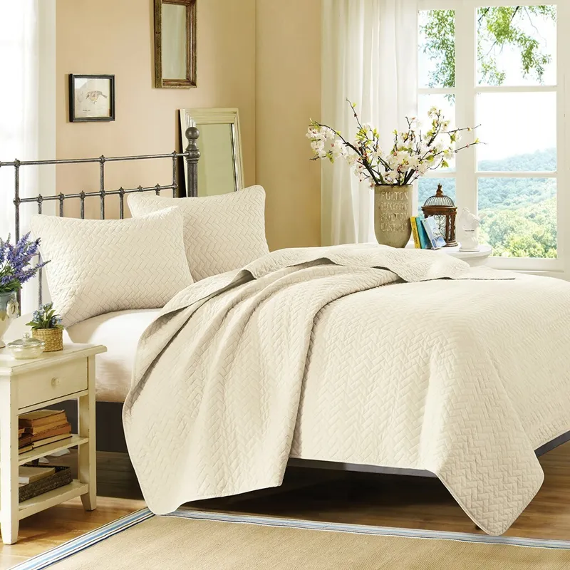 Velvet Touch King Coverlet Set - Ivory