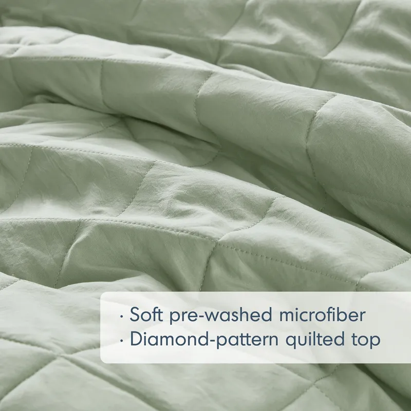 Comfort Spaces Hannah Diamond Quilted Ruffle Edge Comforter Set