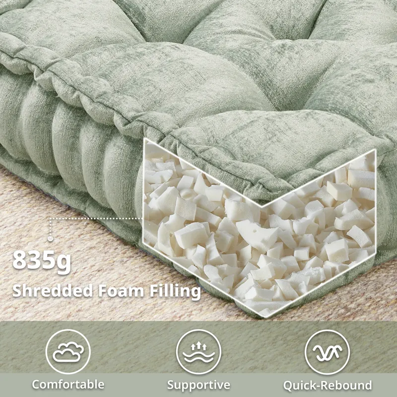 Intelligent Design Azza Poly Chenille Square Floor Pillow Cushion Compress Pack