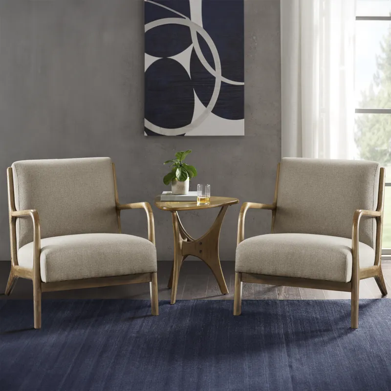 Novak Lounge Chair Set of 2 - Taupe