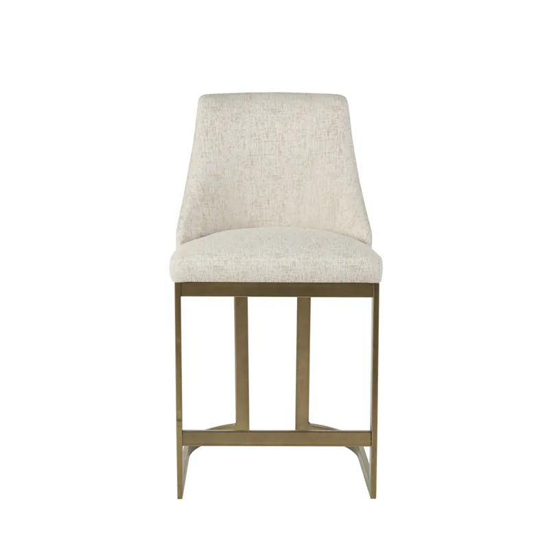 Bryce 26\"H Upholstered Counter Stool with Metal Base - Cream