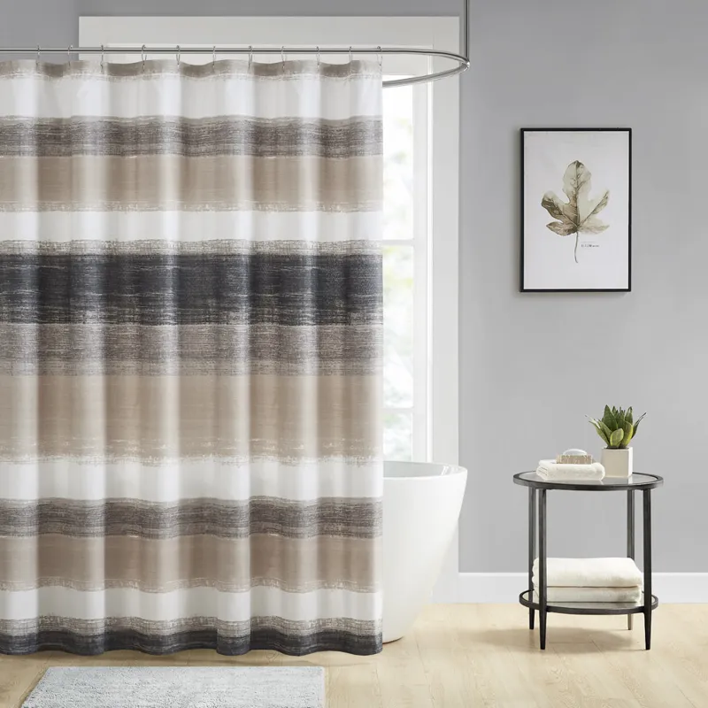 Madison Park Essentials Saben Stripe Print Shower Curtain