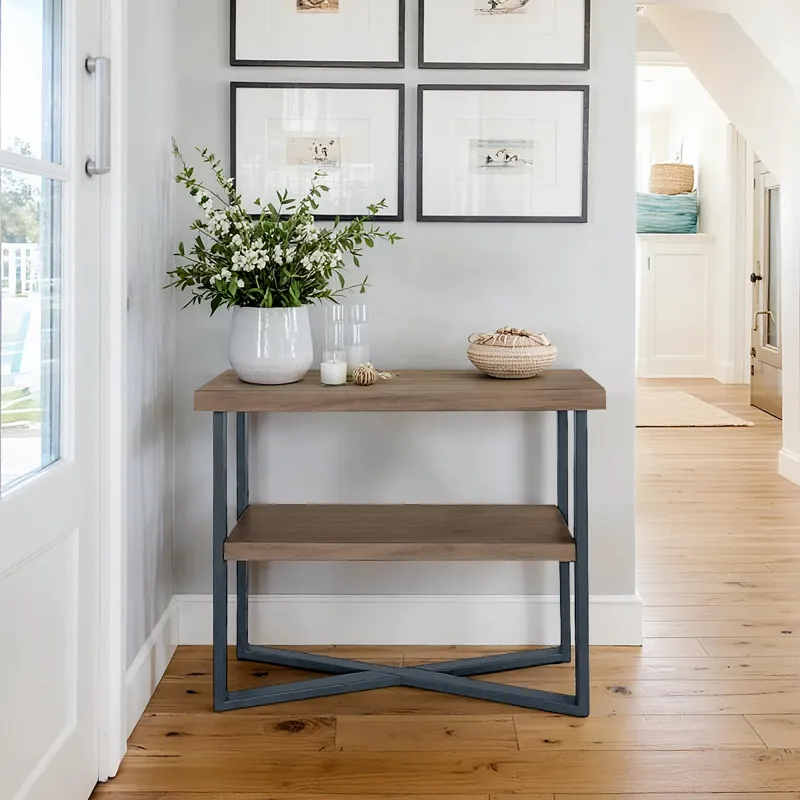 Regan End Table - Wheat/Slate