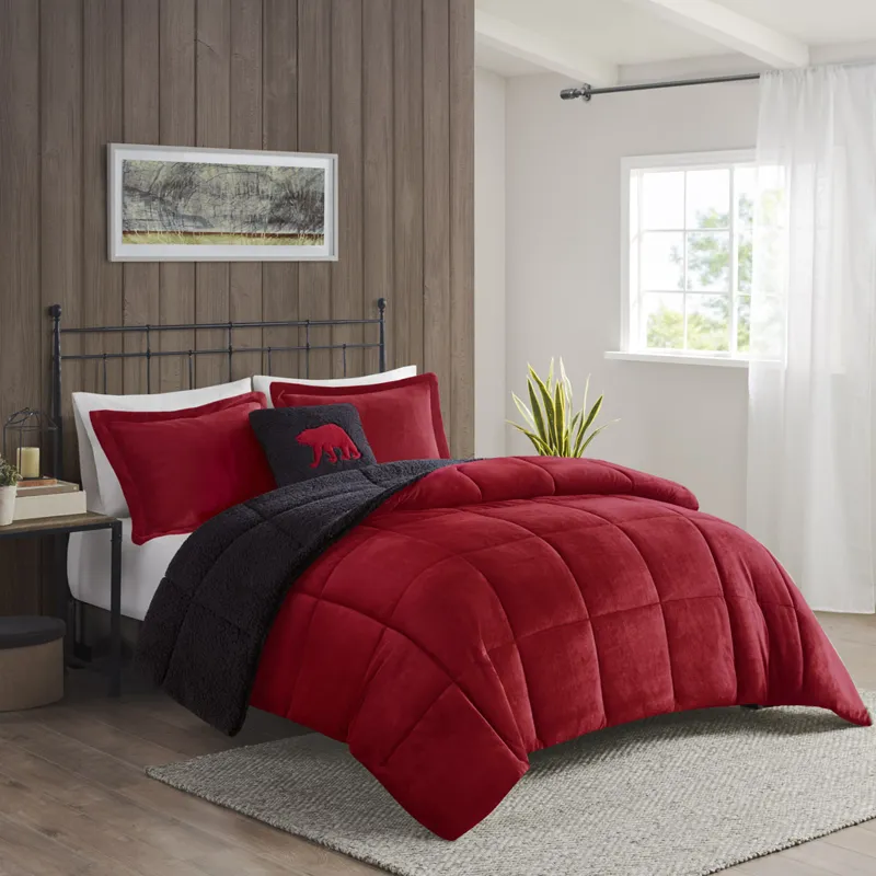 Woolrich Alton Plush to Sherpa Down Alternative Comforter Set