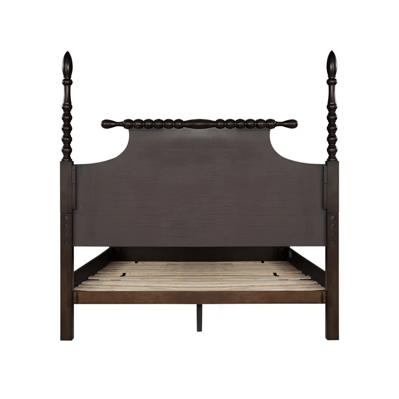Beckett Queen Turned Wood Spindle Bed - Morocco Brown