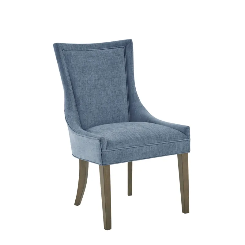 Ultra Ultra Upholstered Dining Side Chairs with wood legs (Set of 2) - Blue