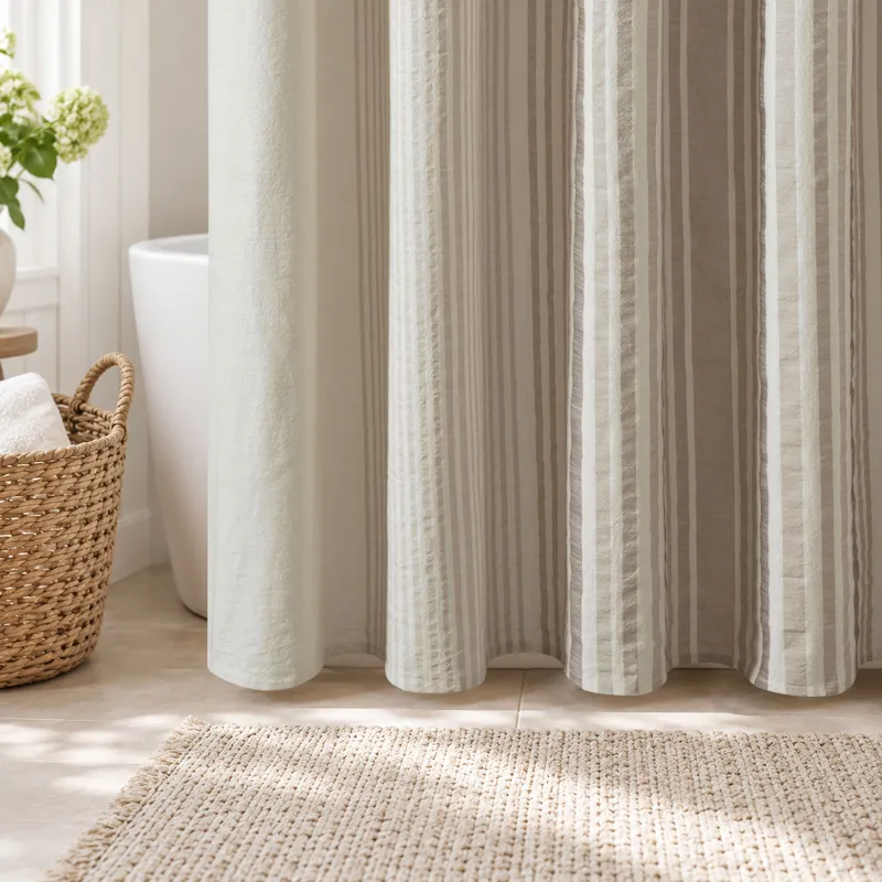 Harbor House Blue Ellery Shower Curtain - Natural