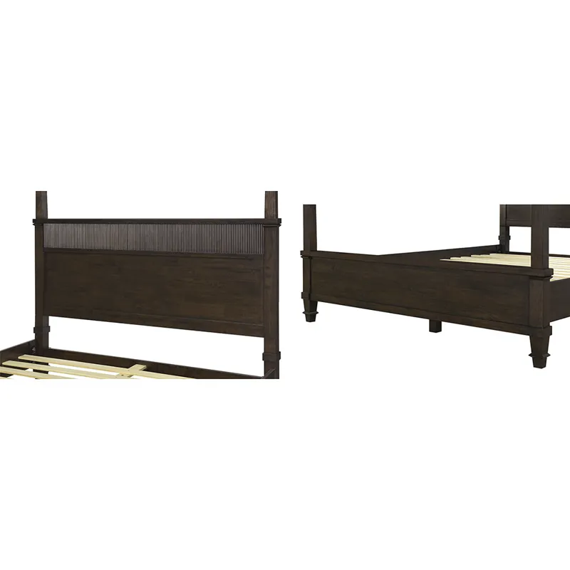 Kenna Queen Canopy Bed Queen - Dark Coffee