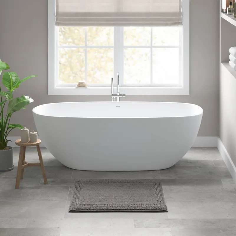 Splendor 100% Cotton Tufted 3000 GSM Reversible Bath Rug - Charcoal