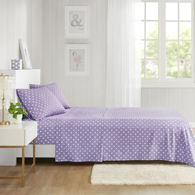 Mi Zone Polka Dot Printed 100% Cotton Sheet Set