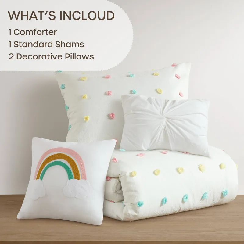 Urban Habitat Kids Callie Cotton Jacquard Pom Pom Comforter Set