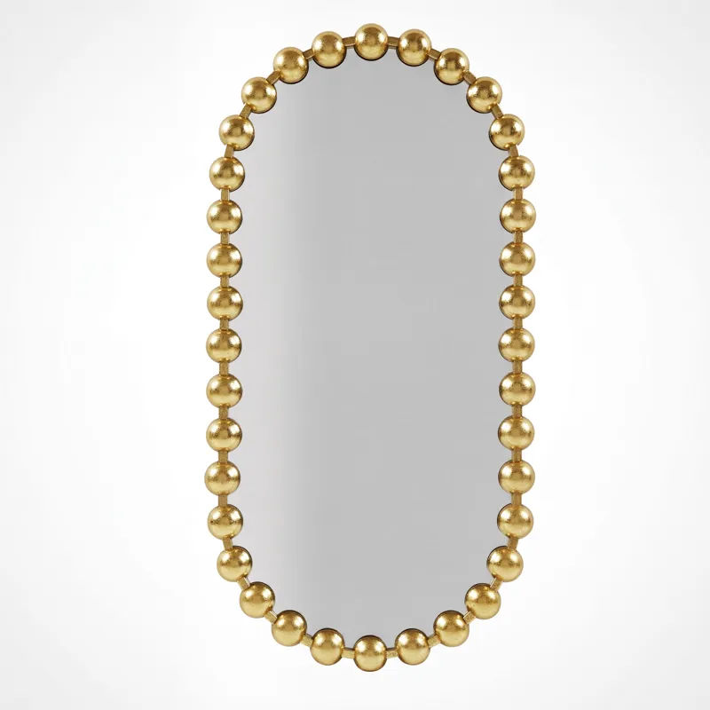 Madison Park Signature Marlowe 18X36 Oval Beaded Wall Mirror - Gold