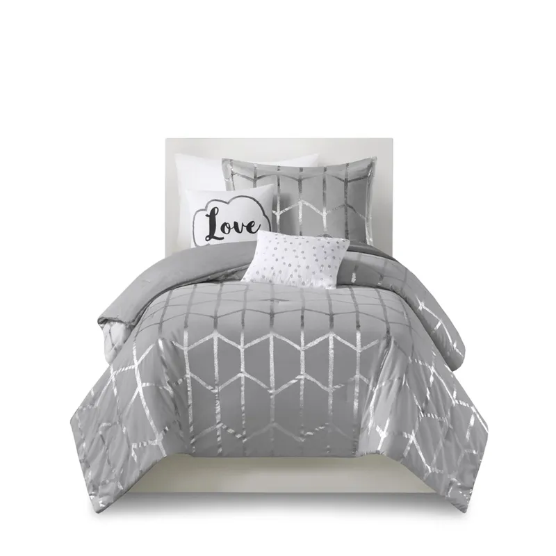 Intelligent Design Raina Metallic Printed Comforter Set