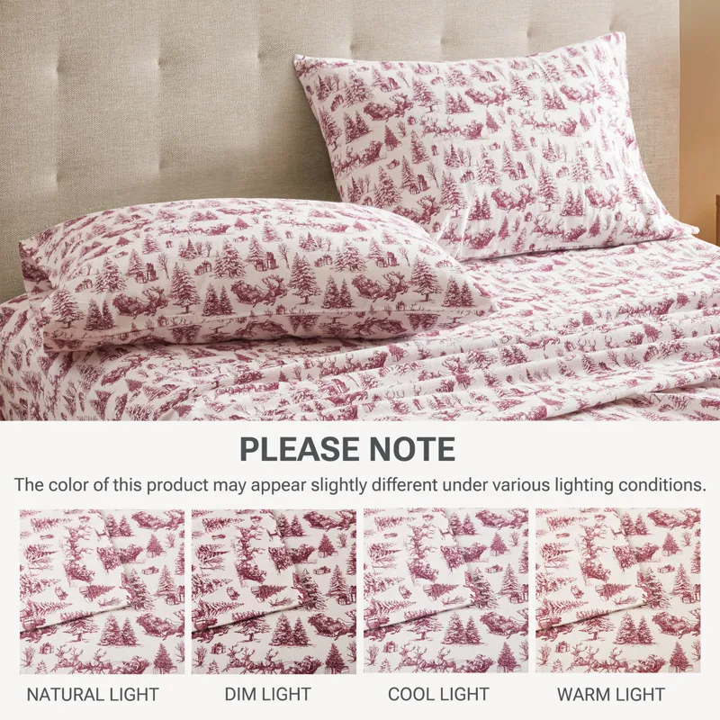 True North by Sleep Philosophy Cozy Cotton Flannel Printed Sheet Set