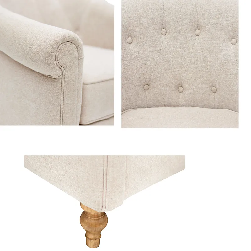 Fayette Tufted Accent Arm Chair - Cream