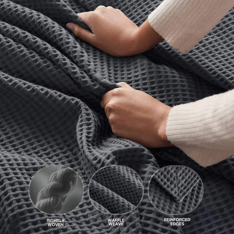 Madison Park Waffle Weave Cotton Blanket