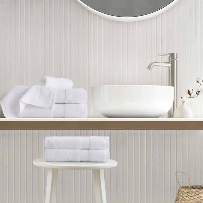 500GSM Plush Towel Set - White