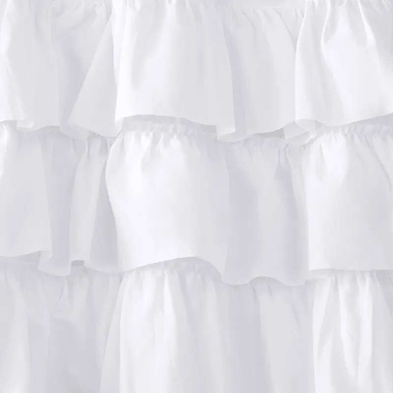 Madison Park Anna Cotton Oversized Ruffle Valance - White