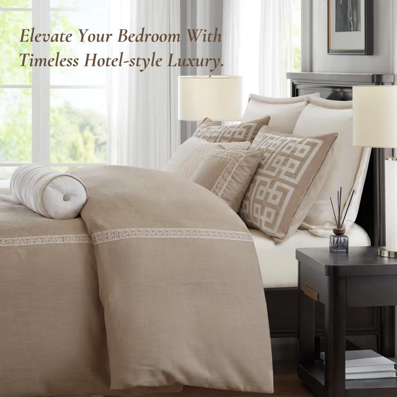 Madison Park Signature Jarvis Embroidery Oversized Duvet Style Comforter Set