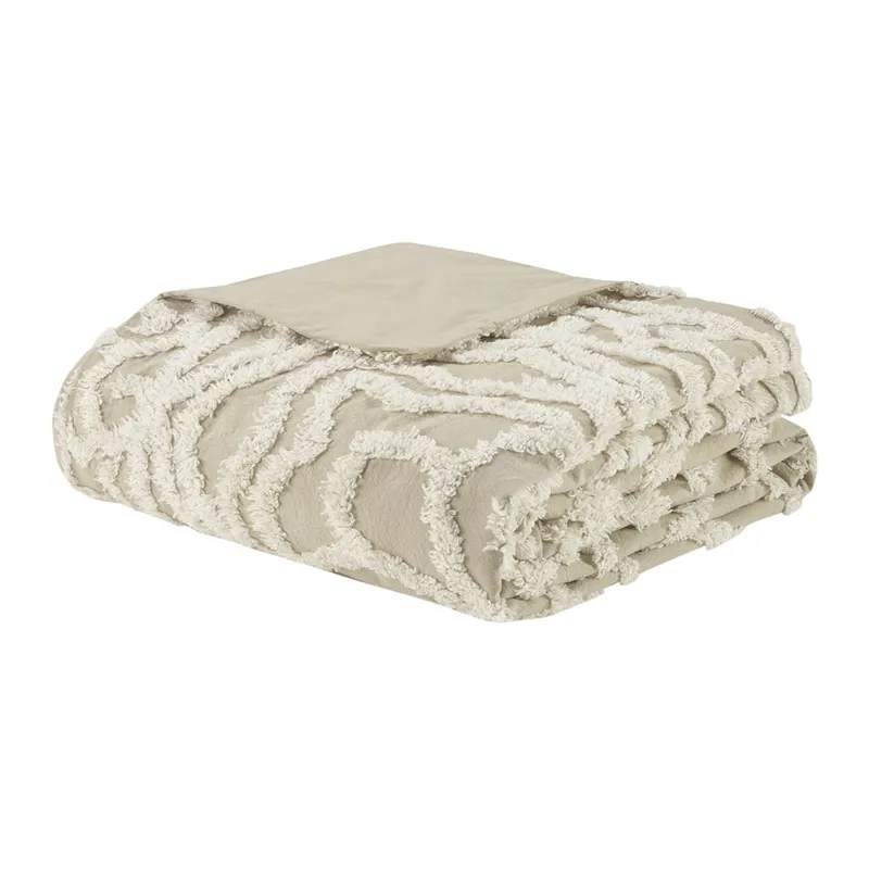 Madison Park Laetitia Tufted Cotton Chenille Medallion Duvet Cover Set