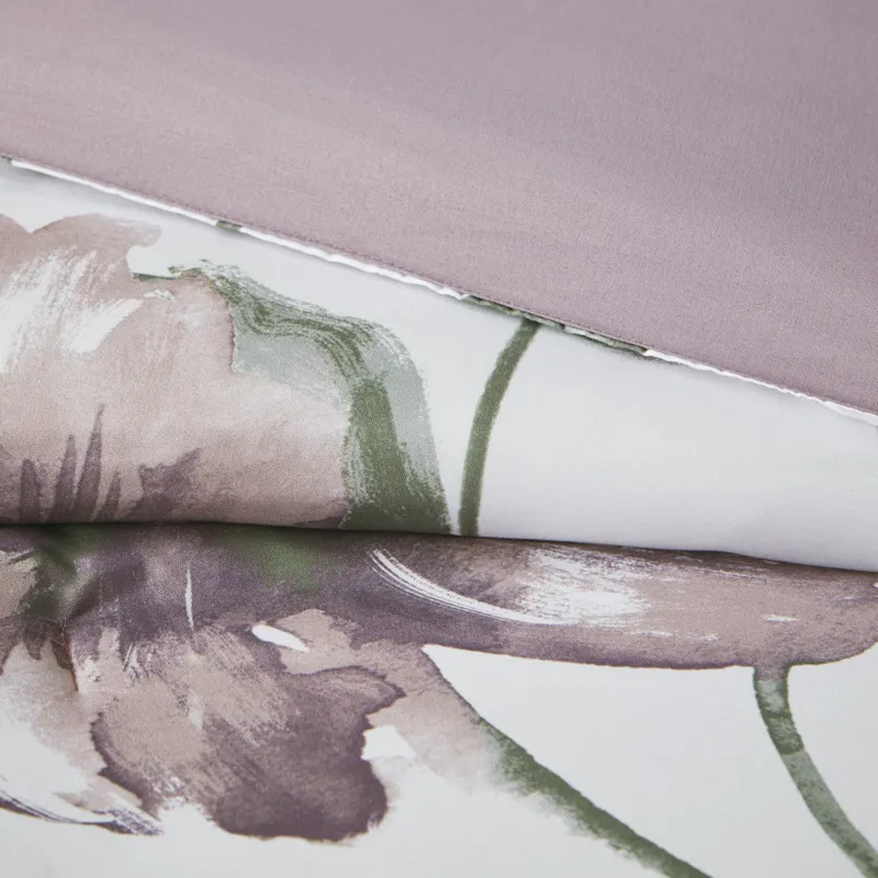 Alice Full Floral Comforter Set with Bed Sheets - Mauve