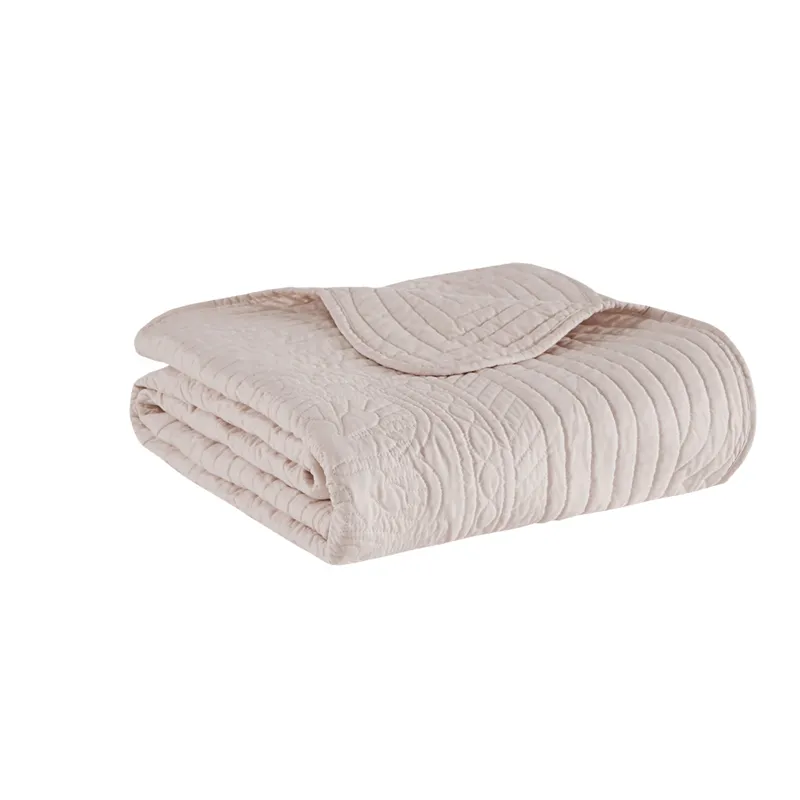 Madison Park Tuscany Oversized Quilted Throw with Scalloped Edges
