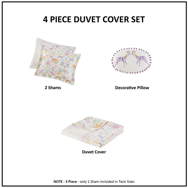 Urban Habitat Kids Lulu Floral Reversible Cotton Duvet Cover Set with Throw Pillow