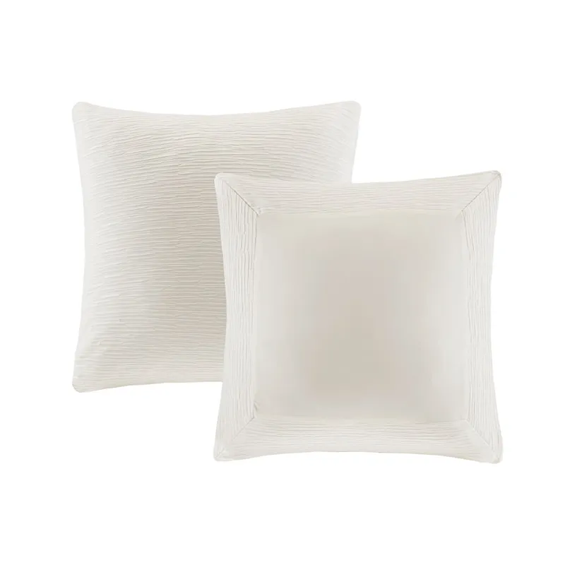 Hanae Cotton Blend Yarn Dyed Euro Sham - White