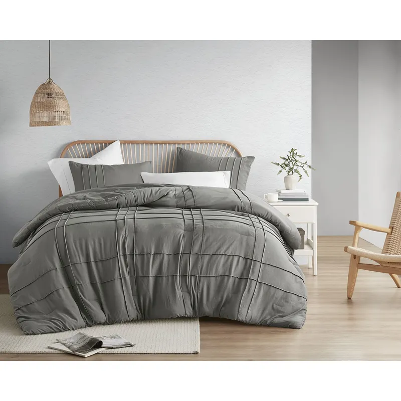 Comfort Spaces Walker Soft Washed Pleated Comforter Set