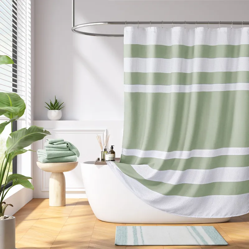 Madison Park Spa Waffle Shower Curtain with 3M Treatment