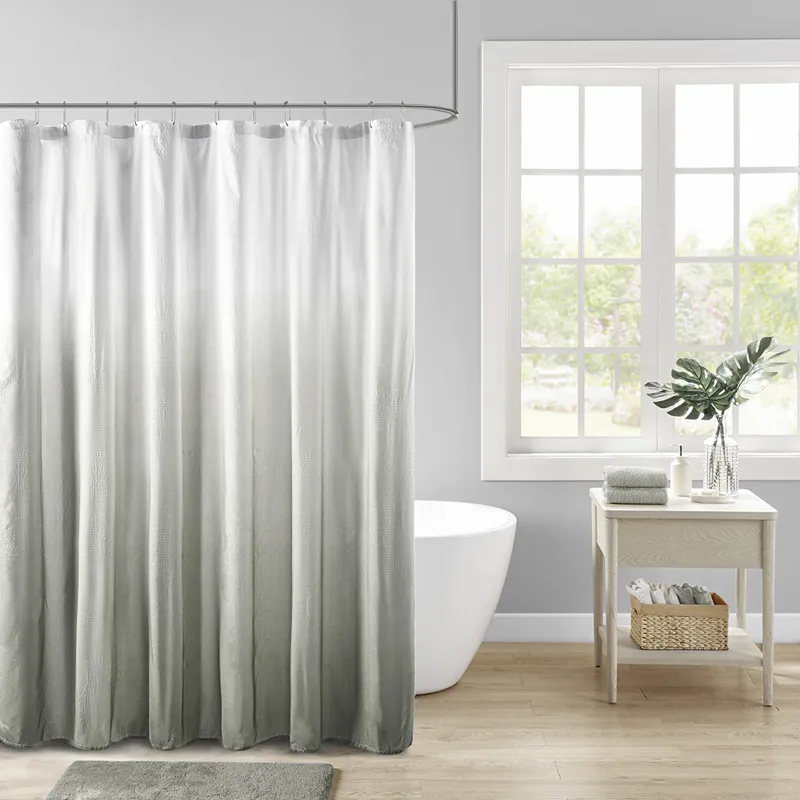 Madison Park Ara Ombre Printed Seersucker Shower Curtain