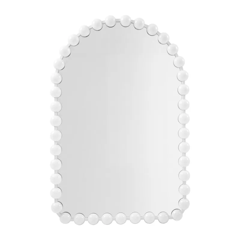 Madison Park Signature Marlowe 24X36 Arch Beaded Wall Mirror - White
