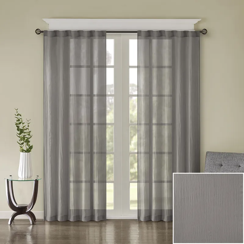 Madison Park Harper Solid Crushed Curtain Panel Pair