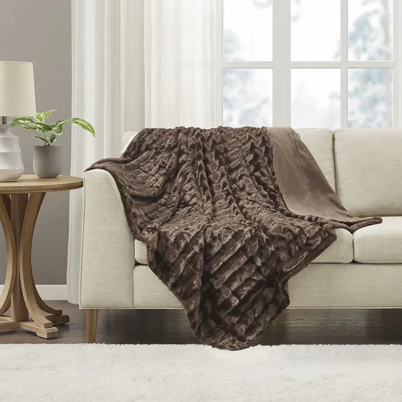 Madison Park Duke Long Fur Throw