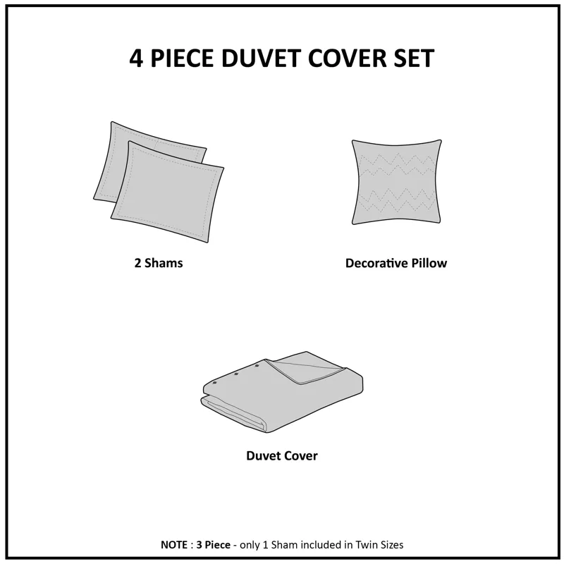 Intelligent Design Cassiopeia Watercolor Tie Dye Printed Duvet Cover Set with Throw Pillow