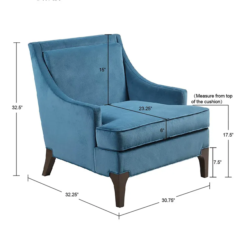 Anna Arm Accent Chair - Blue
