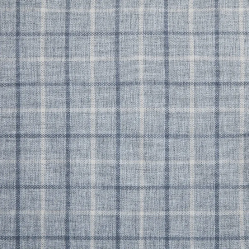 Anaheim Plaid Rod Pocket and Back Tab Curtain Panel with Fleece Lining - Denim Blue