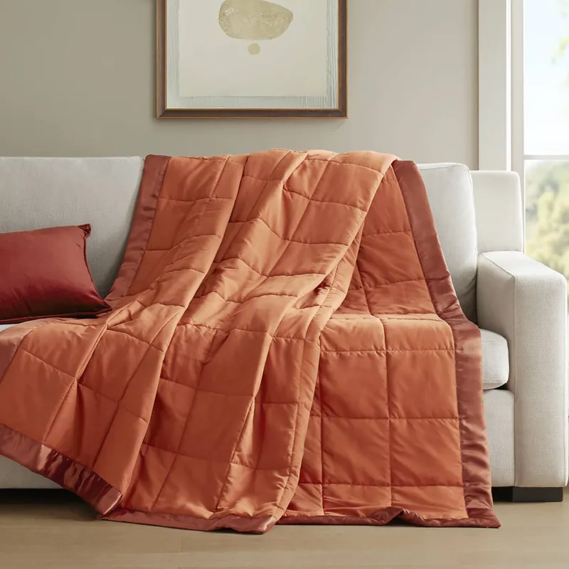 Madison Park Windom Lightweight Down Alternative Blanket with Satin Trim