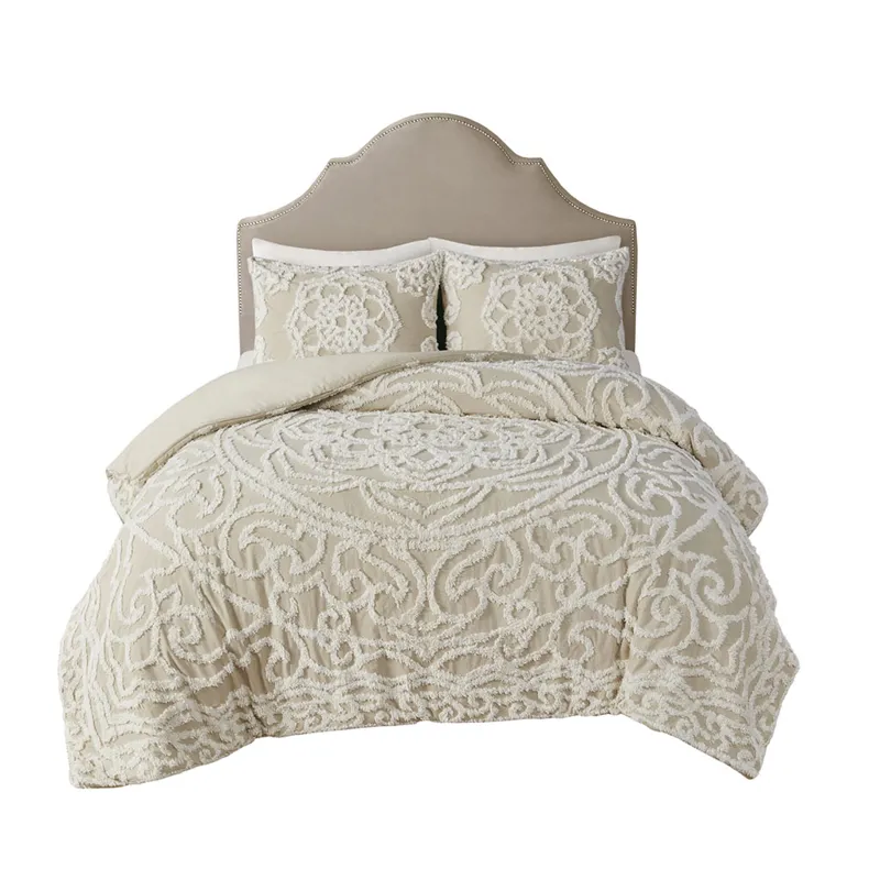 Madison Park Laetitia Tufted Cotton Chenille Medallion Duvet Cover Set