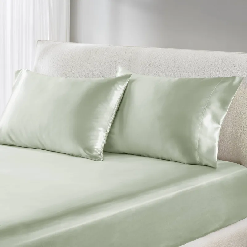 Satin Luxury 2 PC Pillowcases - Sage