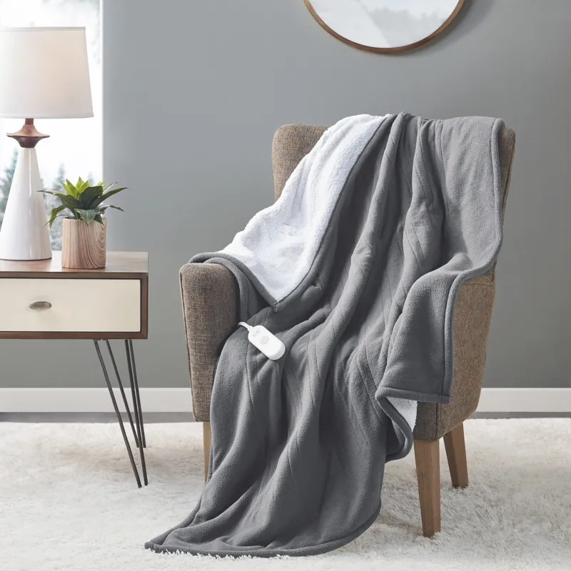 Serta Fleece to Sherpa Heated Throw