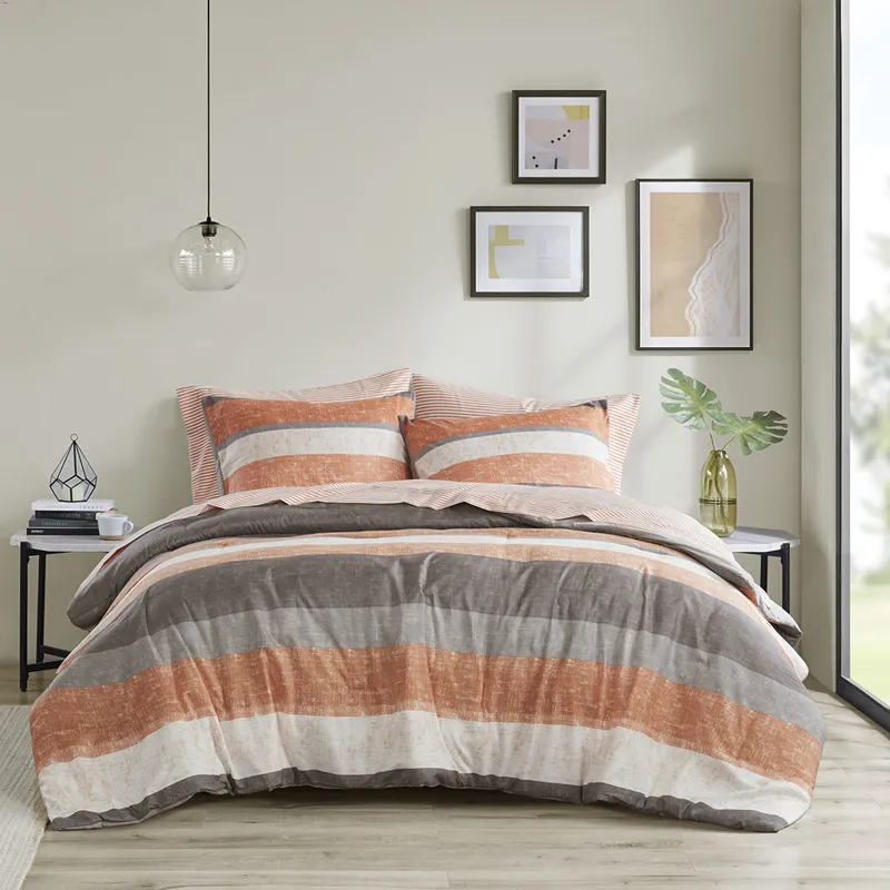 Madison Park Essentials Jaxon Stripe Comforter Set with Bed Sheets