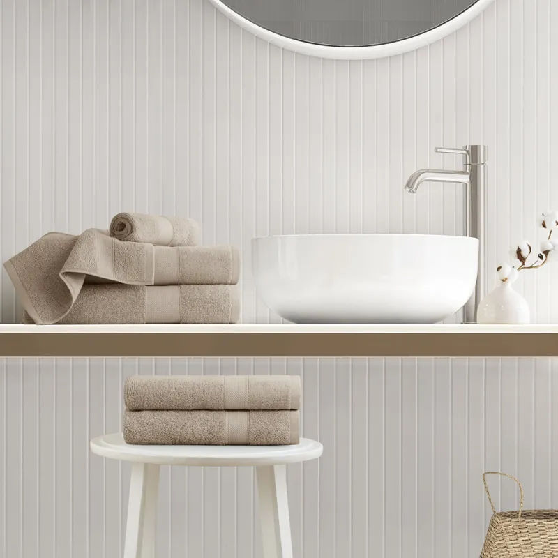 500GSM Plush 6pc Towel Set - Beige