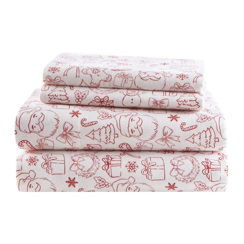 Intelligent Design Cozy Soft Cotton Flannel Printed Sheet Set